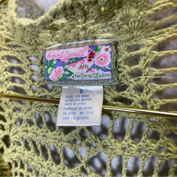 Vintage Y2K Gilmore Girl April Cornell Crochet Bowtie Cardigan Knitted Sweater - Picture 2 of 4